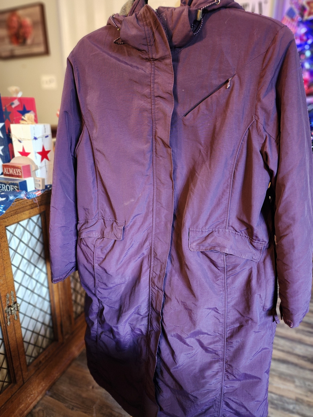 Women's Purple Long Winter Coat